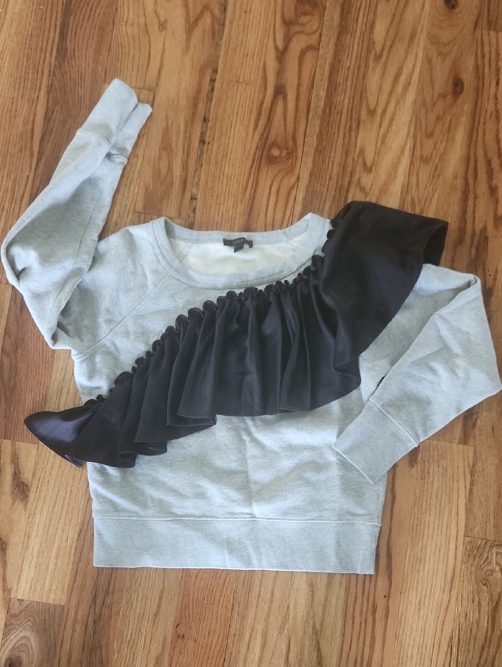 J. Crew Light Gray Sweatshirt with Black Labels